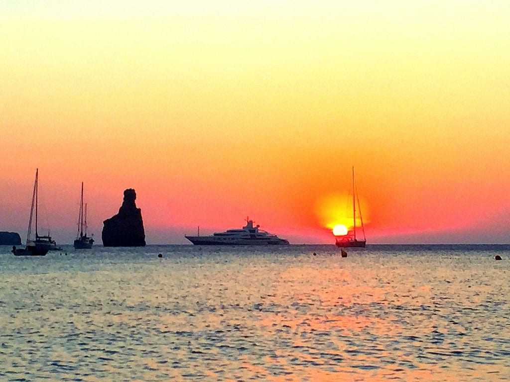 sunset at benirras beach ibiza