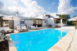 pool and terrace at casa carolle ibiza