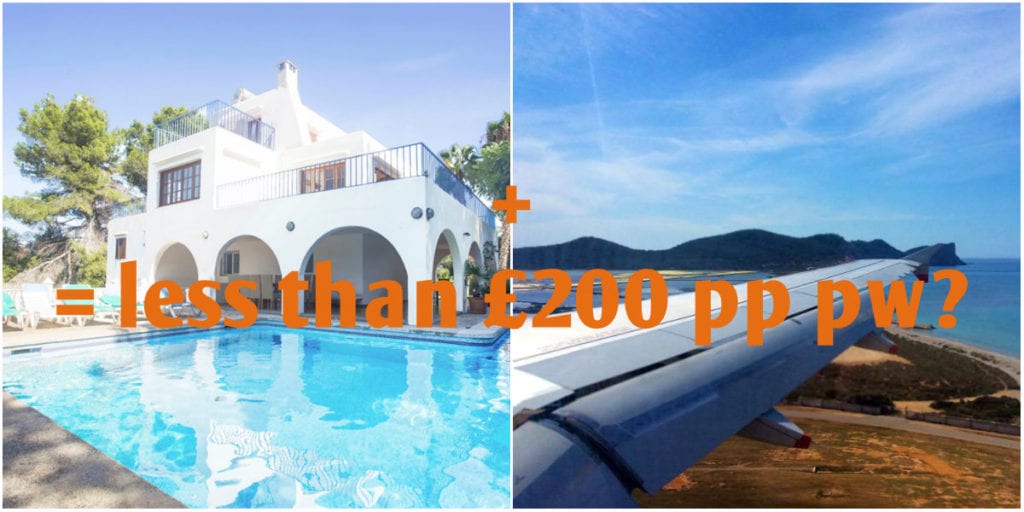 rent an Ibiza villa plus flight